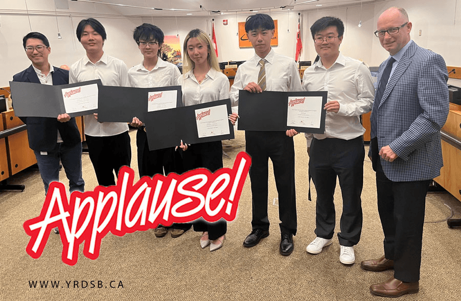 The INNOSpark founders receiving YRDSB Applause certificates